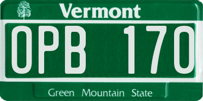 VT license plate OPB170