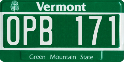 VT license plate OPB171