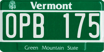 VT license plate OPB175