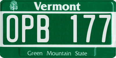 VT license plate OPB177