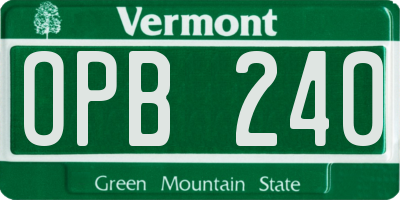 VT license plate OPB240