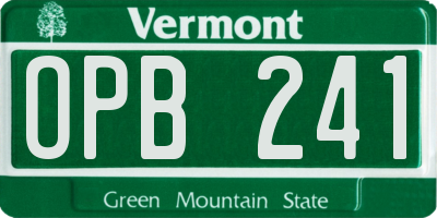 VT license plate OPB241