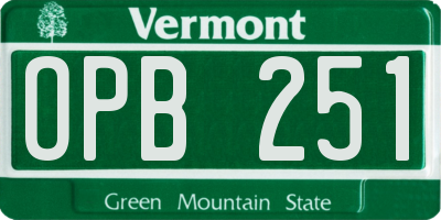 VT license plate OPB251