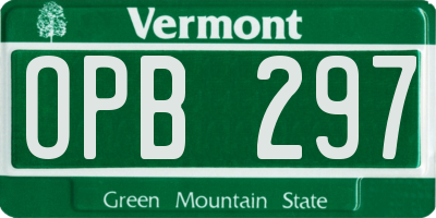 VT license plate OPB297