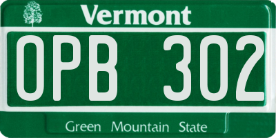 VT license plate OPB302
