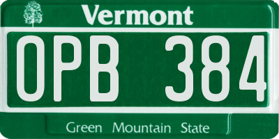 VT license plate OPB384