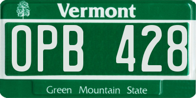 VT license plate OPB428
