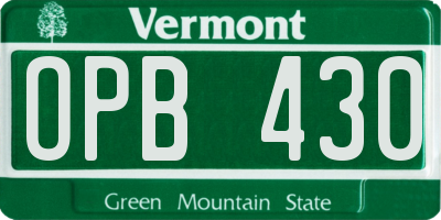 VT license plate OPB430