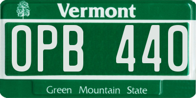 VT license plate OPB440