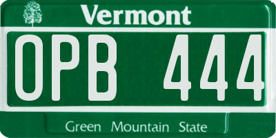 VT license plate OPB444