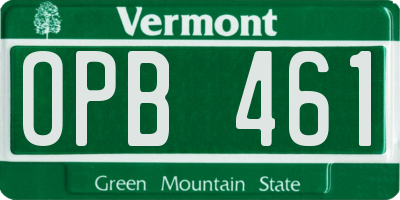 VT license plate OPB461