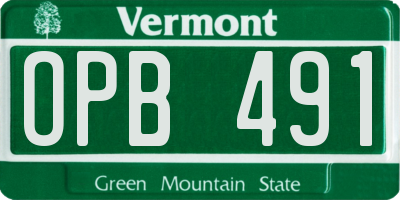 VT license plate OPB491