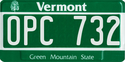 VT license plate OPC732