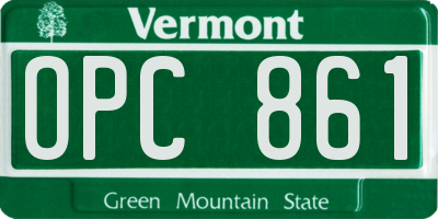 VT license plate OPC861