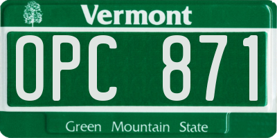 VT license plate OPC871