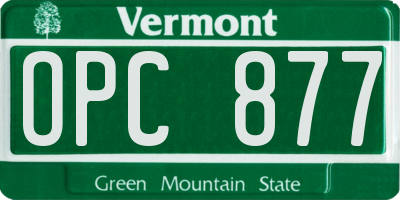 VT license plate OPC877