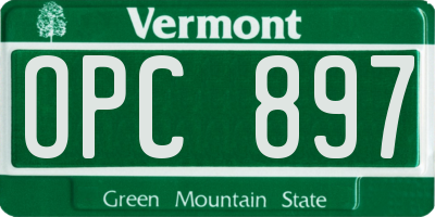 VT license plate OPC897