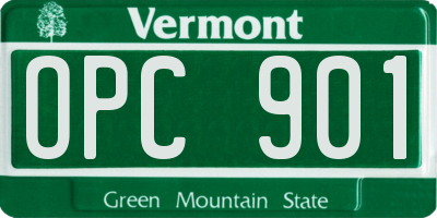 VT license plate OPC901
