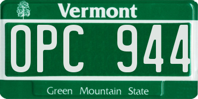VT license plate OPC944