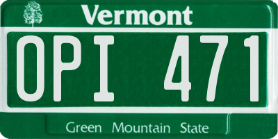 VT license plate OPI471