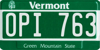 VT license plate OPI763