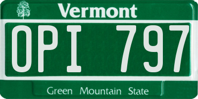VT license plate OPI797