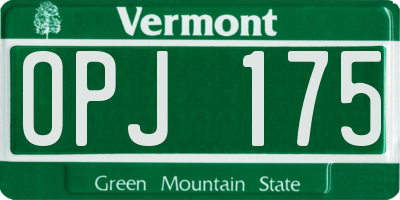 VT license plate OPJ175