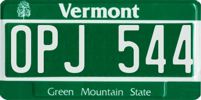 VT license plate OPJ544