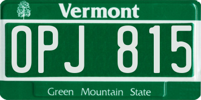 VT license plate OPJ815
