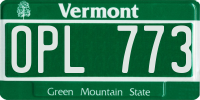 VT license plate OPL773