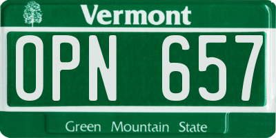 VT license plate OPN657