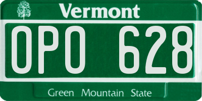 VT license plate OPO628