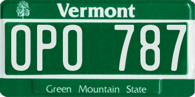 VT license plate OPO787