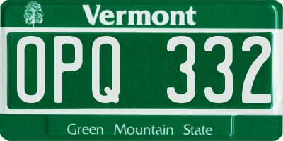 VT license plate OPQ332
