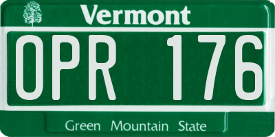 VT license plate OPR176