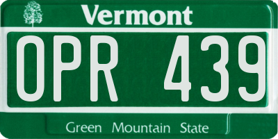 VT license plate OPR439