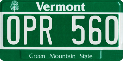 VT license plate OPR560