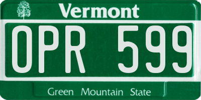 VT license plate OPR599