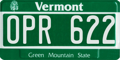 VT license plate OPR622