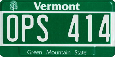 VT license plate OPS414