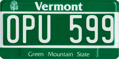 VT license plate OPU599