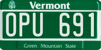 VT license plate OPU691