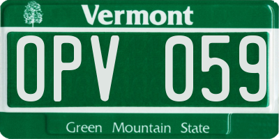 VT license plate OPV059