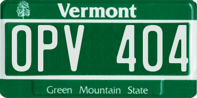 VT license plate OPV404