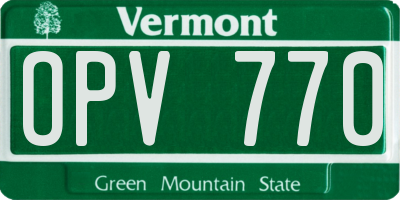 VT license plate OPV770