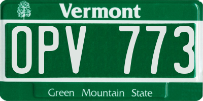 VT license plate OPV773