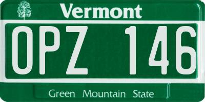 VT license plate OPZ146