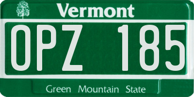 VT license plate OPZ185