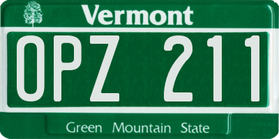 VT license plate OPZ211