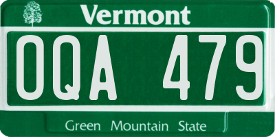 VT license plate OQA479